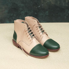 Load image into Gallery viewer, Swing Love Fly High ankle boots duo color beige green