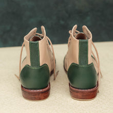 Load image into Gallery viewer, Swing Love Fly High ankle boots duo color beige green