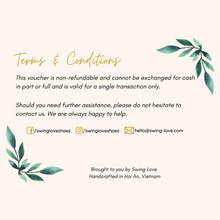 Load image into Gallery viewer, Swing Love gift card terms and conditions